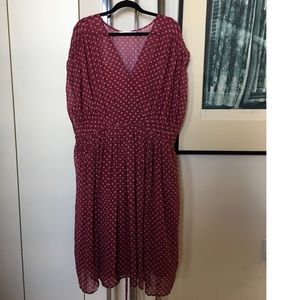 eShakti Tiny Floral Surplice Dress in Dark Rose 26